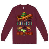Burgundy cinco de dirinko sombrero Long Sleeve Tee - BarkalooDesign