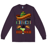 Plum cinco de dirinko sombrero Long Sleeve Tee - BarkalooDesign