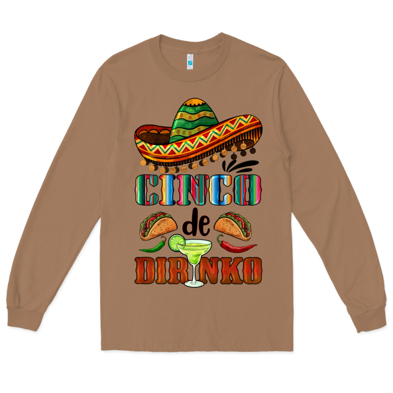 Cinco De Dirinko Sombrero Long Sleeve Tee by BarkalooDesign | Teevron