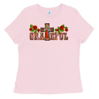 Bubblegum Pink grateful guadalupe cross Ladies Tee - BarkalooDesign