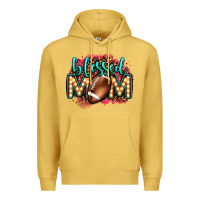 Antique Gold blessed american football mom lightbulb letters Premium Hoodie - OliviaCreatesArt