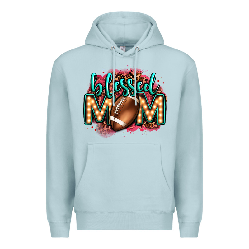 Blessed American Football Mom Lightbulb Letters Premium Hoodie by OliviaCreatesArt | Teevron