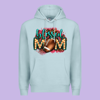 Blessed American Football Mom Lightbulb Letters Premium Hoodie Designed By Oliviacreatesart