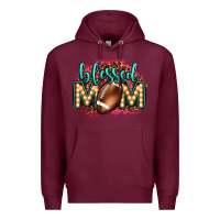 Burgundy blessed american football mom lightbulb letters Premium Hoodie - OliviaCreatesArt