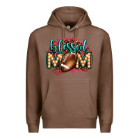 Chestnut blessed american football mom lightbulb letters Premium Hoodie - OliviaCreatesArt
