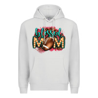 Dove Grey blessed american football mom lightbulb letters Premium Hoodie - OliviaCreatesArt