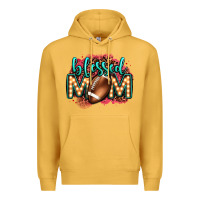 Mustard blessed american football mom lightbulb letters Premium Hoodie - OliviaCreatesArt
