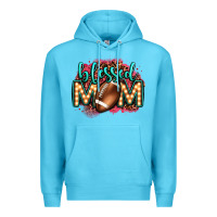 Ocean Blue blessed american football mom lightbulb letters Premium Hoodie - OliviaCreatesArt