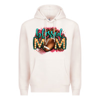 Pale Pink blessed american football mom lightbulb letters Premium Hoodie - OliviaCreatesArt