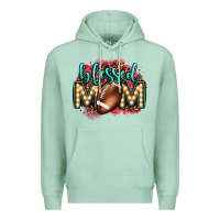 Seafoam blessed american football mom lightbulb letters Premium Hoodie - OliviaCreatesArt