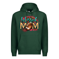 Sports Green blessed american football mom lightbulb letters Premium Hoodie - OliviaCreatesArt