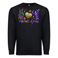 Black Peace love crawfish Mardi Gras skeleton hand Premium Sweatshirt - FaDigitalArtStudio