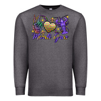 Charcoal Heather Peace love crawfish Mardi Gras skeleton hand Premium Sweatshirt - FaDigitalArtStudio