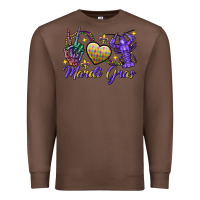 Chestnut Peace love crawfish Mardi Gras skeleton hand Premium Sweatshirt - FaDigitalArtStudio