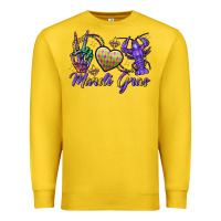 Lemon Peace love crawfish Mardi Gras skeleton hand Premium Sweatshirt - FaDigitalArtStudio