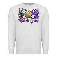 Oatmeal Heather Peace love crawfish Mardi Gras skeleton hand Premium Sweatshirt - FaDigitalArtStudio