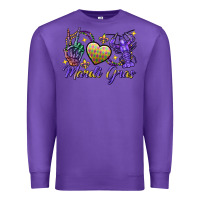 Purple Peace love crawfish Mardi Gras skeleton hand Premium Sweatshirt - FaDigitalArtStudio