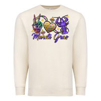 Sandshell Peace love crawfish Mardi Gras skeleton hand Premium Sweatshirt - FaDigitalArtStudio