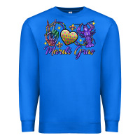 True Royal Peace love crawfish Mardi Gras skeleton hand Premium Sweatshirt - FaDigitalArtStudio