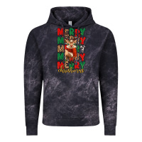 Cloud Black merry christmas reindeer Vintage Hoodie - MaliasSmallBusiness