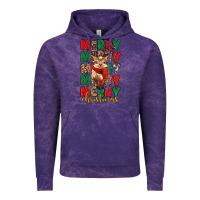 Cloud Purple merry christmas reindeer Vintage Hoodie - MaliasSmallBusiness
