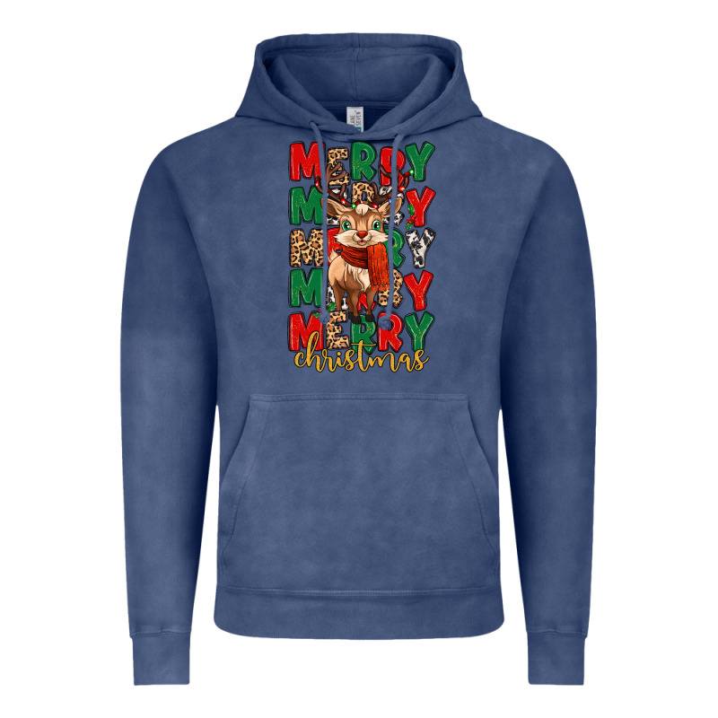 Merry Christmas Reindeer Vintage Hoodie by MaliasSmallBusiness | Teevron