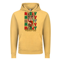 Vintage Mustard merry christmas reindeer Vintage Hoodie - MaliasSmallBusiness