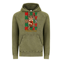 Vintage Olive merry christmas reindeer Vintage Hoodie - MaliasSmallBusiness