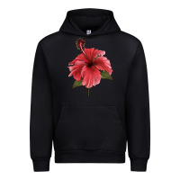 Black Puerto Rican Hibiscus Flower Illustrations Urban Hoodie - LillyAllenDesigns
