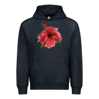 Navy Puerto Rican Hibiscus Flower Illustrations Urban Hoodie - LillyAllenDesigns