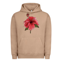 Pigment Burro Puerto Rican Hibiscus Flower Illustrations Urban Hoodie - LillyAllenDesigns