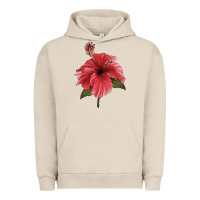 Pigment French Oak Puerto Rican Hibiscus Flower Illustrations Urban Hoodie - LillyAllenDesigns
