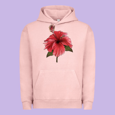 Puerto Rican Hibiscus Flower Illustrations Urban Hoodie Designed By Lillyallendesigns