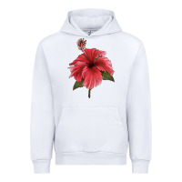 White Puerto Rican Hibiscus Flower Illustrations Urban Hoodie - LillyAllenDesigns