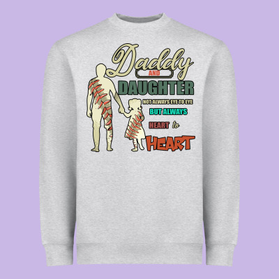 Daddy And Daughter Not Always Eye To Eye But Always Heart To Heart Heavyweight Sweatshirt Designed By Bettercallsaul