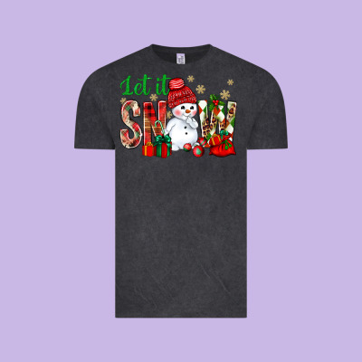 Let It Snow With Snowman Vintage Tee Designed By Bundleandbundleshop