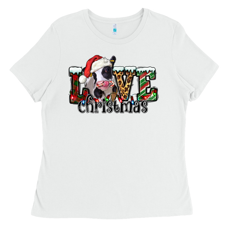 Love Christmas Cow Ladies Tee by Jasminsmagicworld | Teevron
