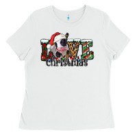 White love Christmas cow Ladies Tee - Jasminsmagicworld