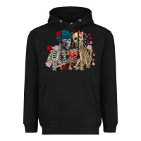 Black Skeleton couple Valentine's Day Heavyweight Hoodie - FaDigitalArtStudio