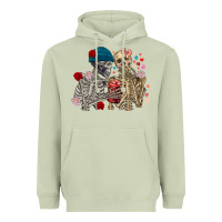 Matcha Skeleton couple Valentine's Day Heavyweight Hoodie - FaDigitalArtStudio