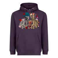 Plum Skeleton couple Valentine's Day Heavyweight Hoodie - FaDigitalArtStudio