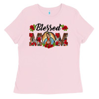 Bubblegum Pink blessed mom lady of guadalupe Ladies Tee - BarkalooDesign