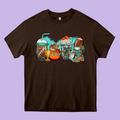 American Football Coffee Heavy Core Tee Designed By Jasminsmagicworld