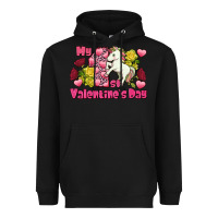 Black My first Valentine's Day Unicorn Heavyweight Hoodie - FaDigitalArtStudio