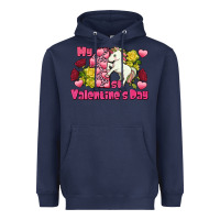 Navy My first Valentine's Day Unicorn Heavyweight Hoodie - FaDigitalArtStudio
