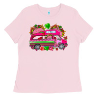 Bubblegum Pink valentines day tacos truck Ladies Tee - NancyCooperArtShop