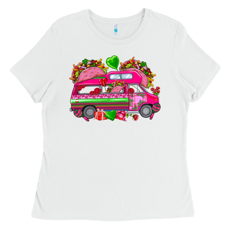 Valentines Day Tacos Truck Ladies Tee by NancyCooperArtShop | Teevron
