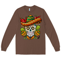 Chestnut sombrero skull Long Sleeve Tee - BarkalooDesign