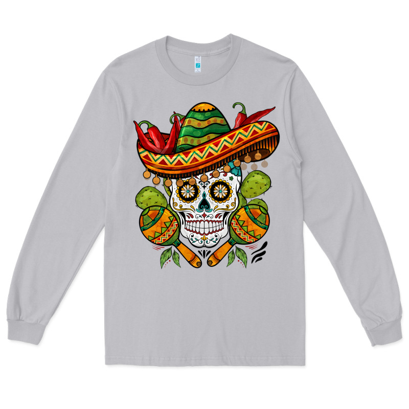 Sombrero Skull Long Sleeve Tee by BarkalooDesign | Teevron