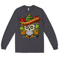Smoke sombrero skull Long Sleeve Tee - BarkalooDesign